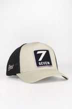 BlackBörk 7 Numara Logolu Bej-Siyah Trucker Şapka