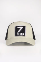 BlackBörk 7 Numara Logolu Bej-Siyah Trucker Şapka