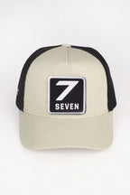 BlackBörk 7 Numara Logolu Bej-Siyah Trucker Şapka