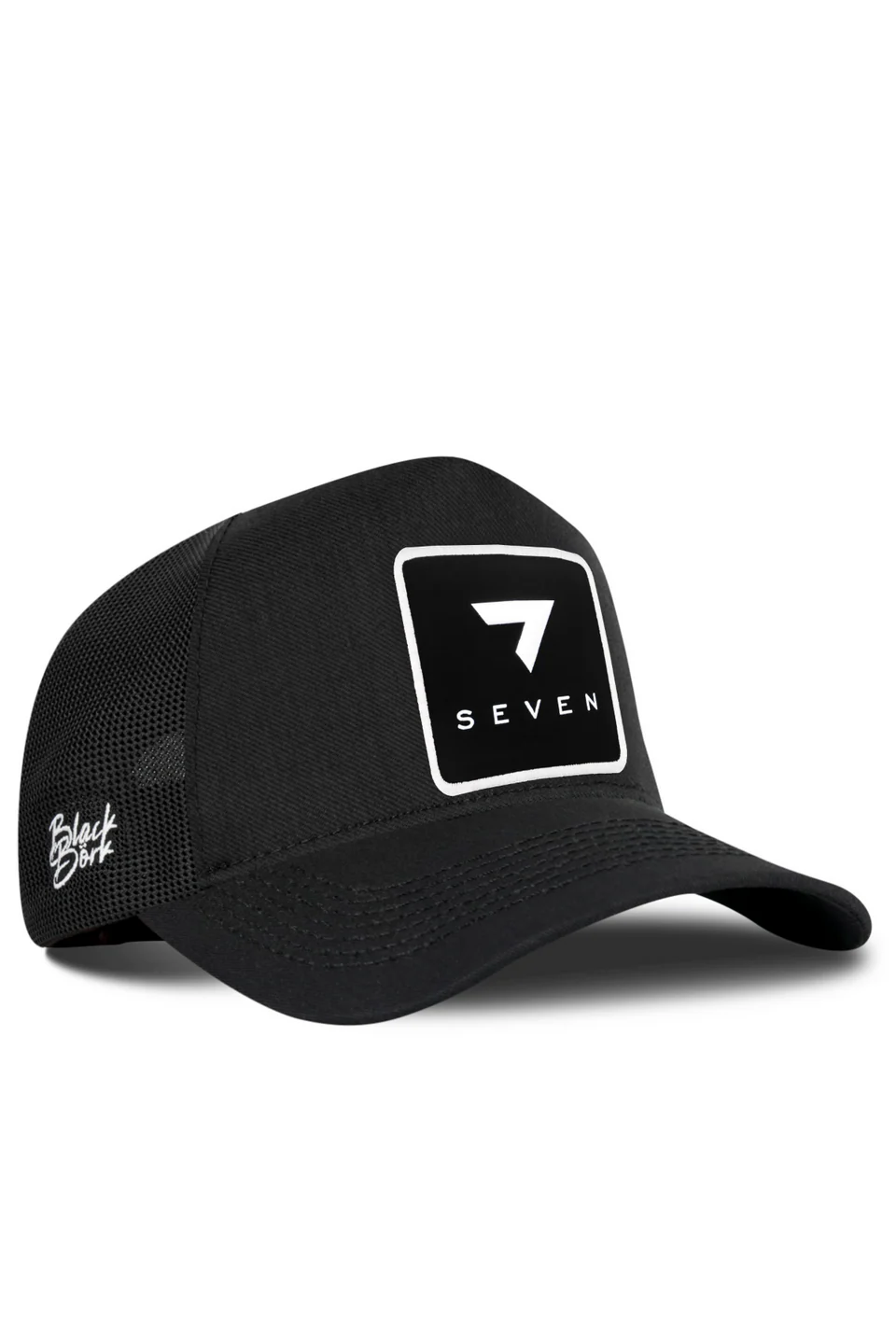 BlackBörk 7 Numara Logolu Siyah Cordura Trucker Şapka