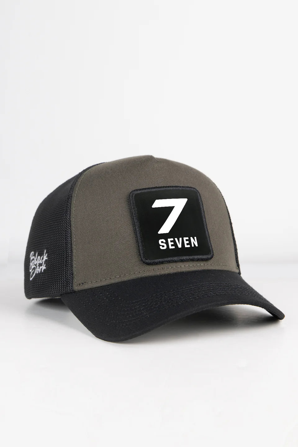 BlackBörk 7 Numara Logolu Siyah-Haki Trucker