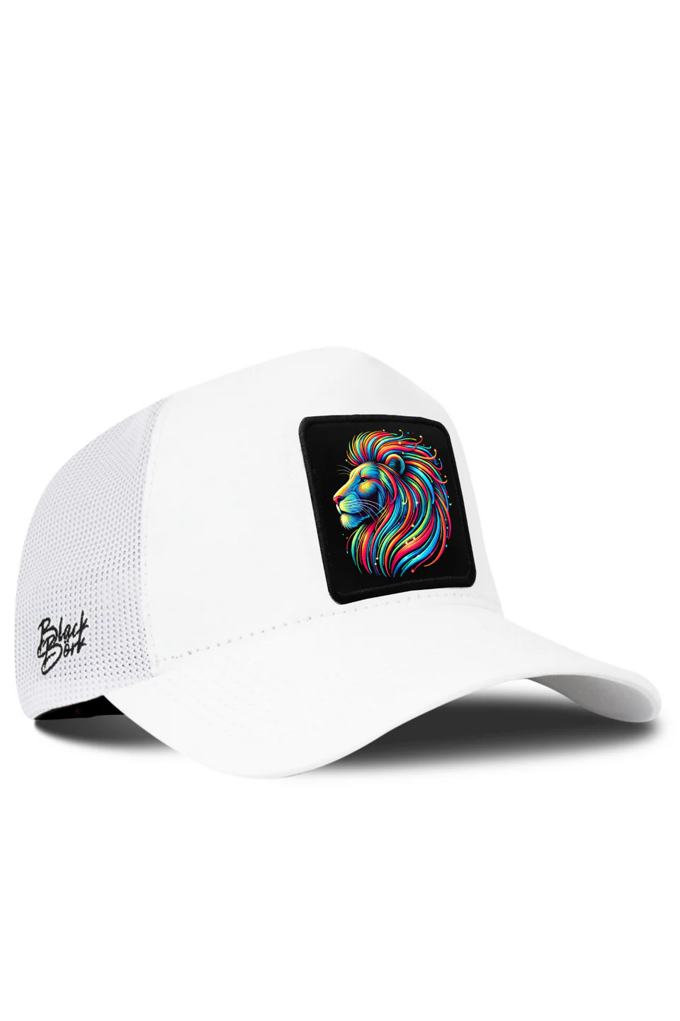 BlackBörk Aslan Logolu Beyaz Trucker Şapka