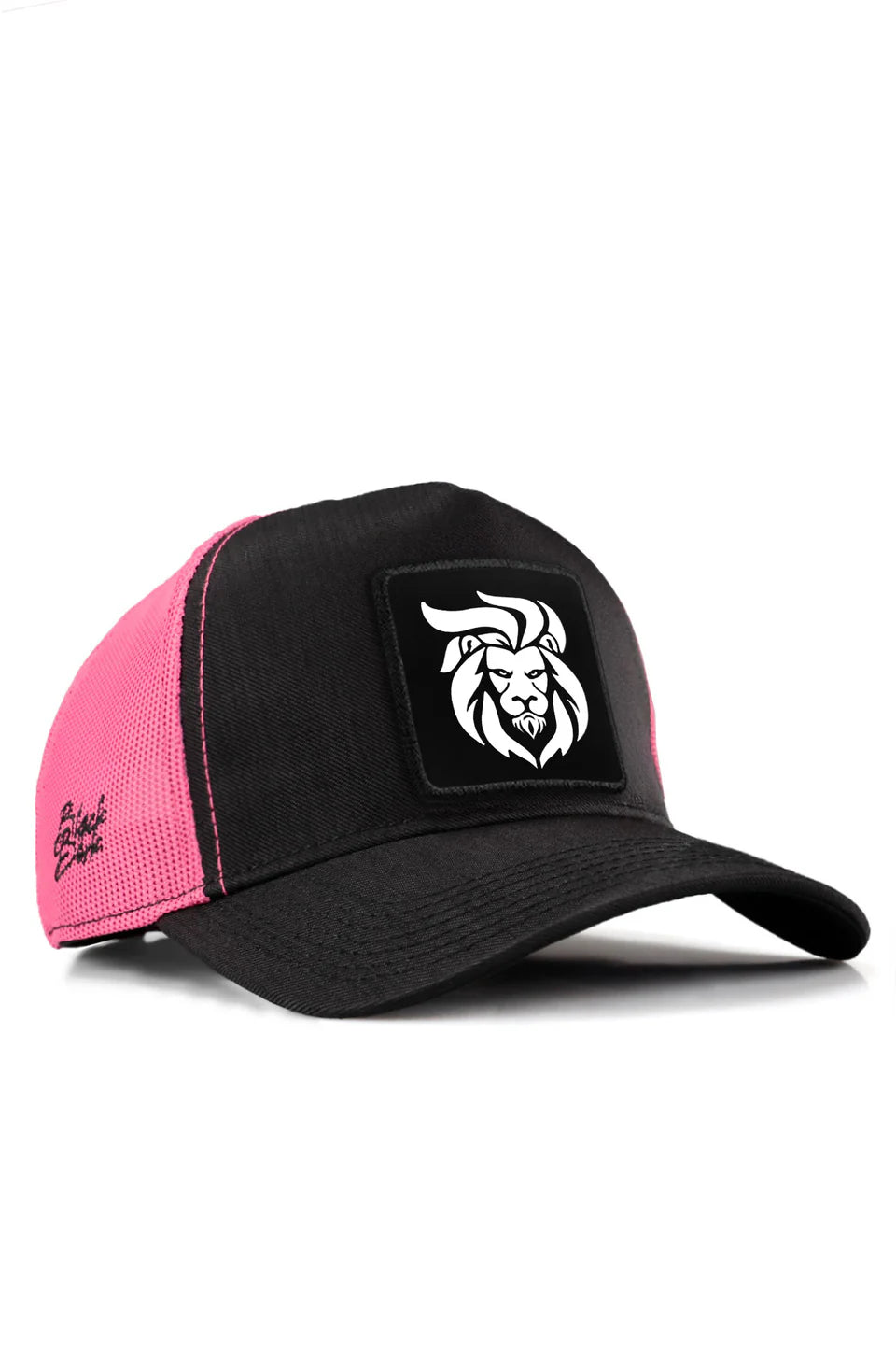 BlackBörk Aslan Logolu Cordura Siyah-Pembe Trucker Şapka
