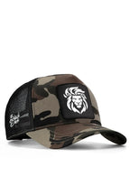 BlackBörk Aslan Logolu Kamuflaj-Siyah Trucker Şapka