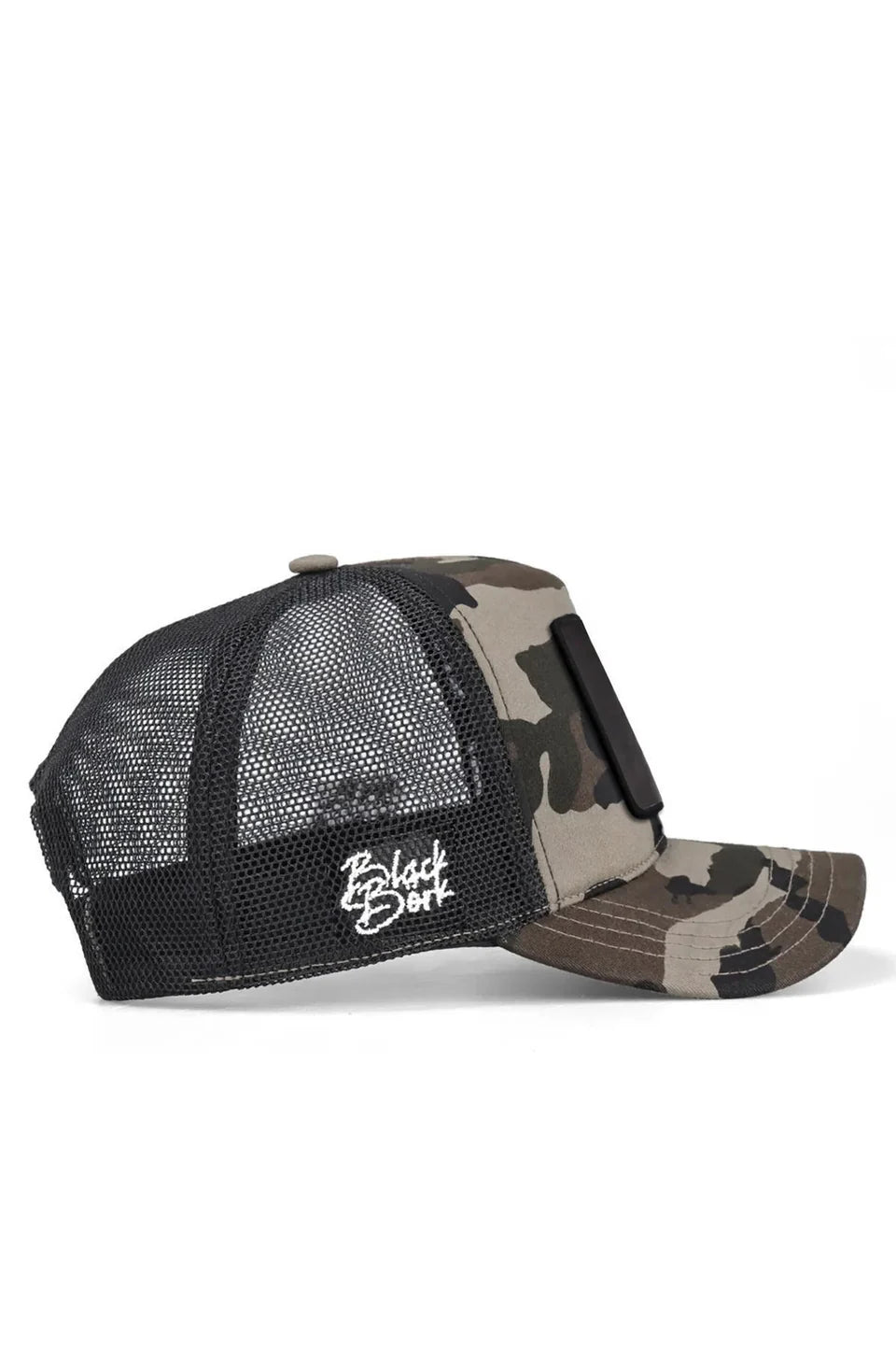 BlackBörk Aslan Logolu Kamuflaj-Siyah Trucker Şapka
