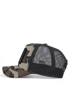 BlackBörk Aslan Logolu Kamuflaj-Siyah Trucker Şapka