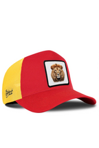 BlackBörk Aslan Logolu Kırmızı-Sarı Trucker Şapka