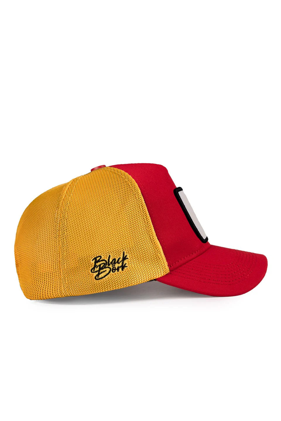 BlackBörk Aslan Logolu Kırmızı-Sarı Trucker Şapka