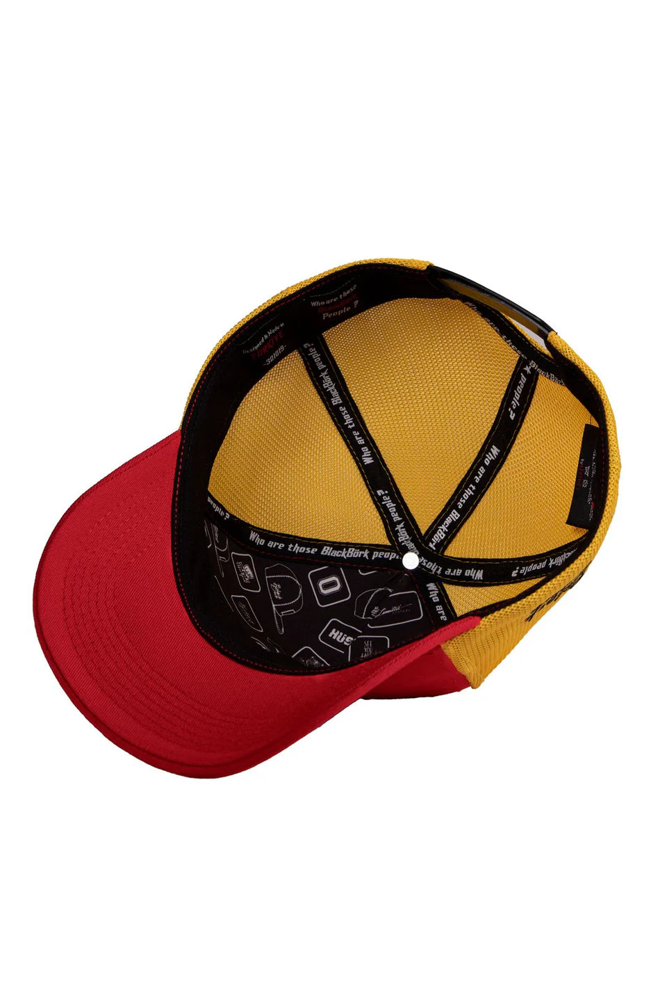 BlackBörk Aslan Logolu Kırmızı-Sarı Trucker Şapka