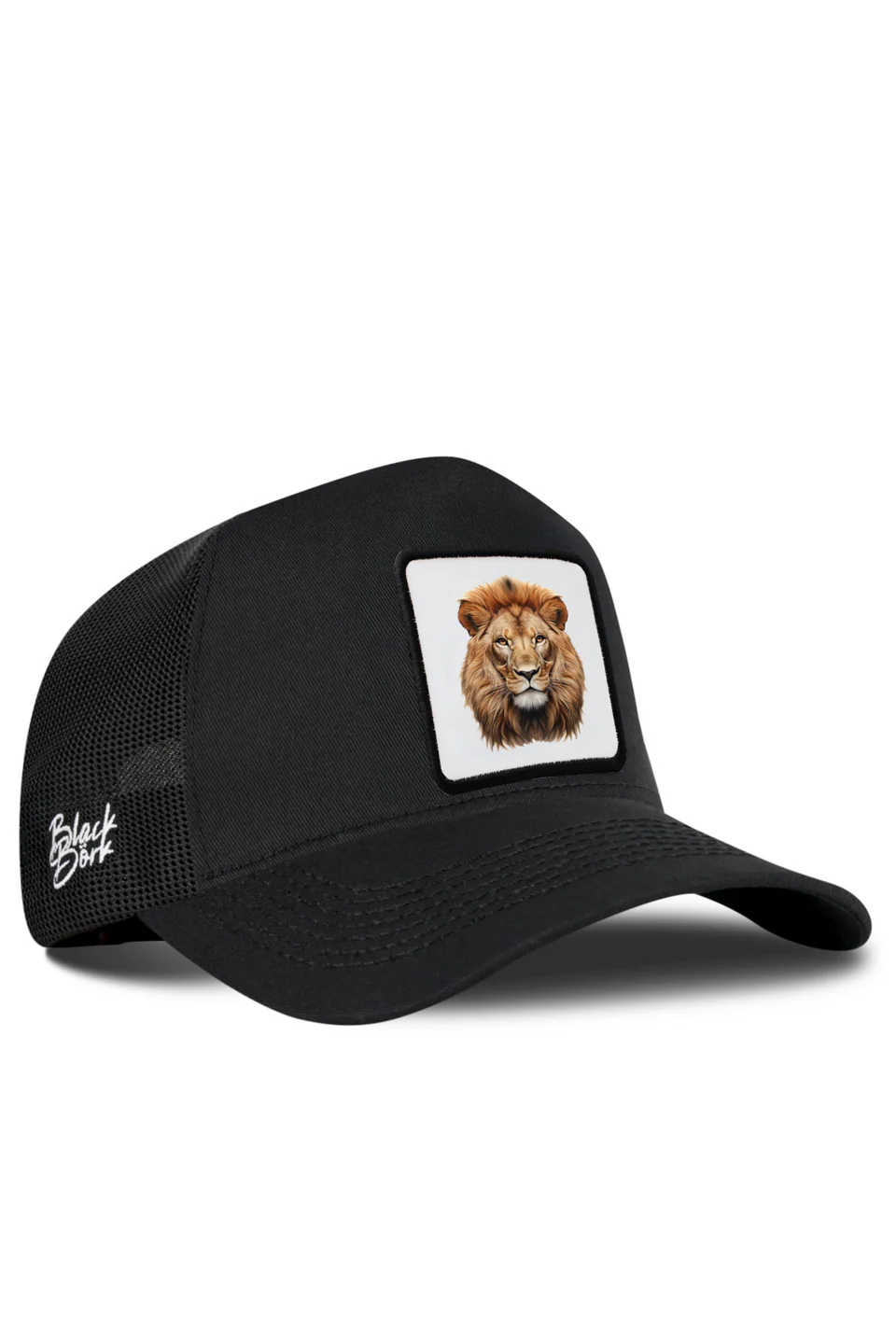 BlackBörk Aslan Logolu Siyah Trucker Şapka