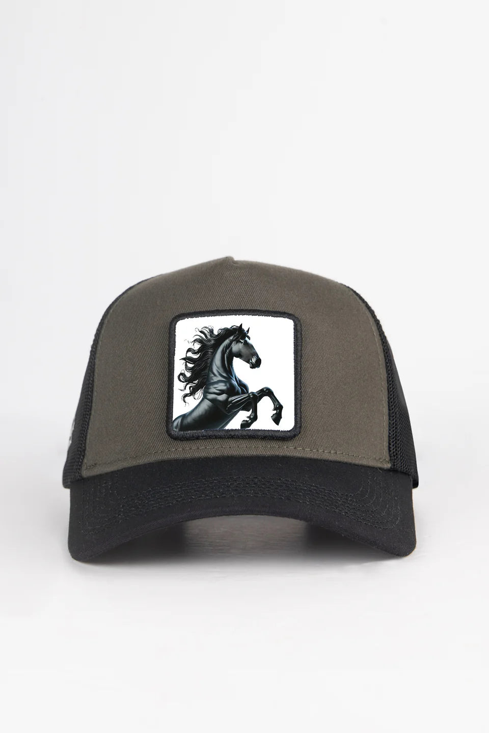BlackBörk At Logolu Siyah-Haki Trucker Şapka