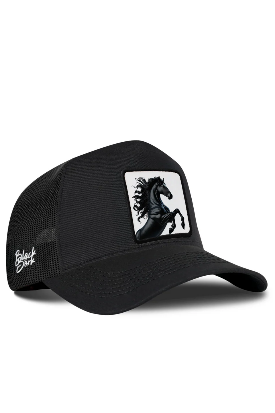 BlackBörk At Logolu Siyah Trucker Şapka