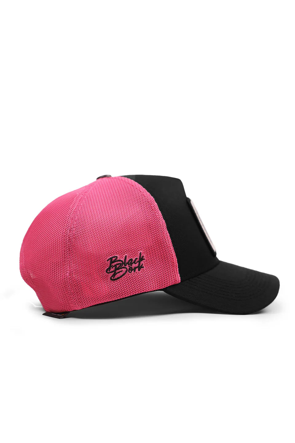 BlackBörk Baykuş Logolu Cordura Siyah-Pembe Trucker Şapka