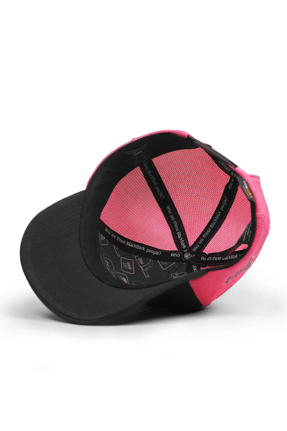 BlackBörk Baykuş Logolu Cordura Siyah-Pembe Trucker Şapka