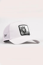 BlackBörk Bengal Kaplan Logolu Beyaz Trucker Şapka