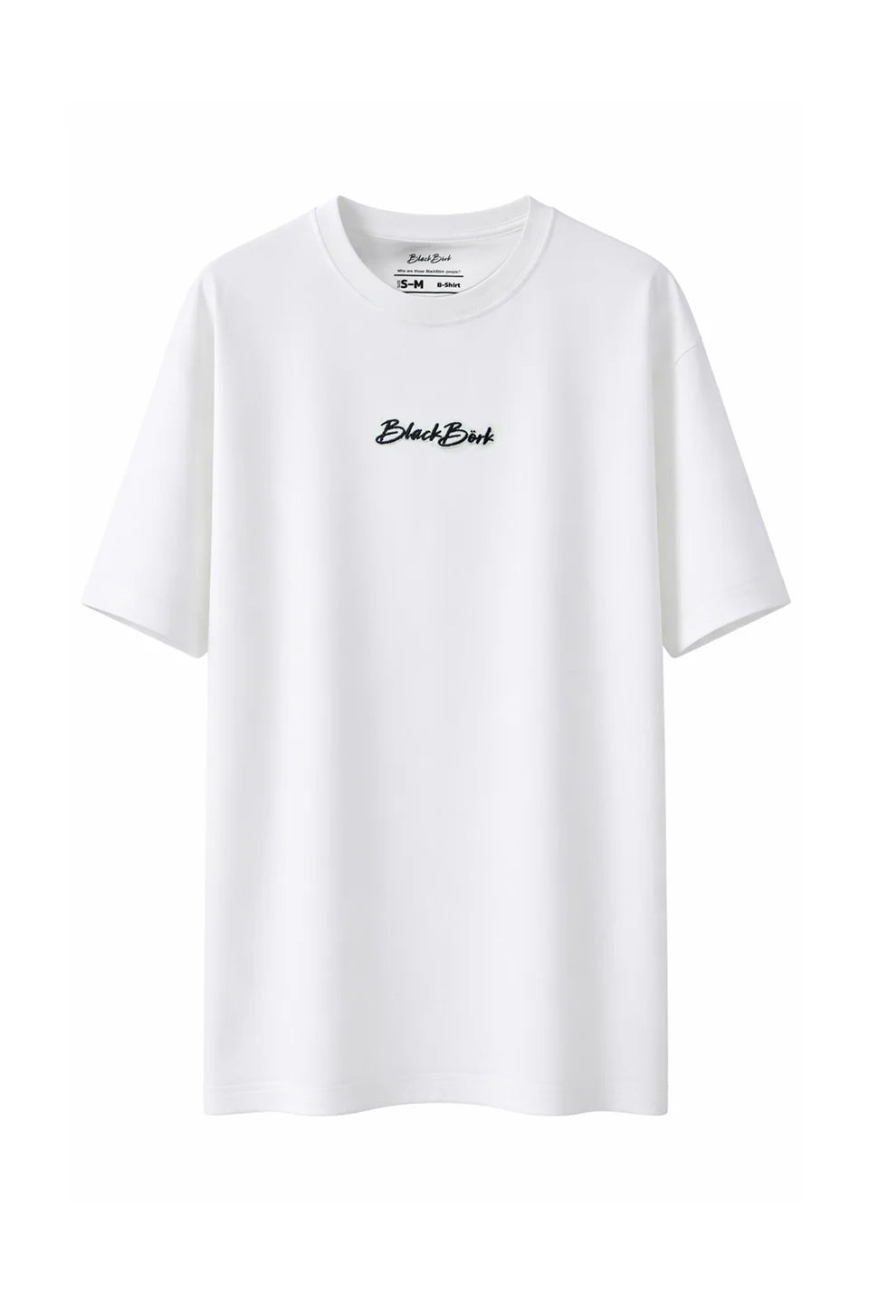 BlackBörk Nakışlı Oversize Beyaz B-Shirt