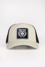 BlackBörk Kaplan Logolu Bej-Siyah Trucker Şapka