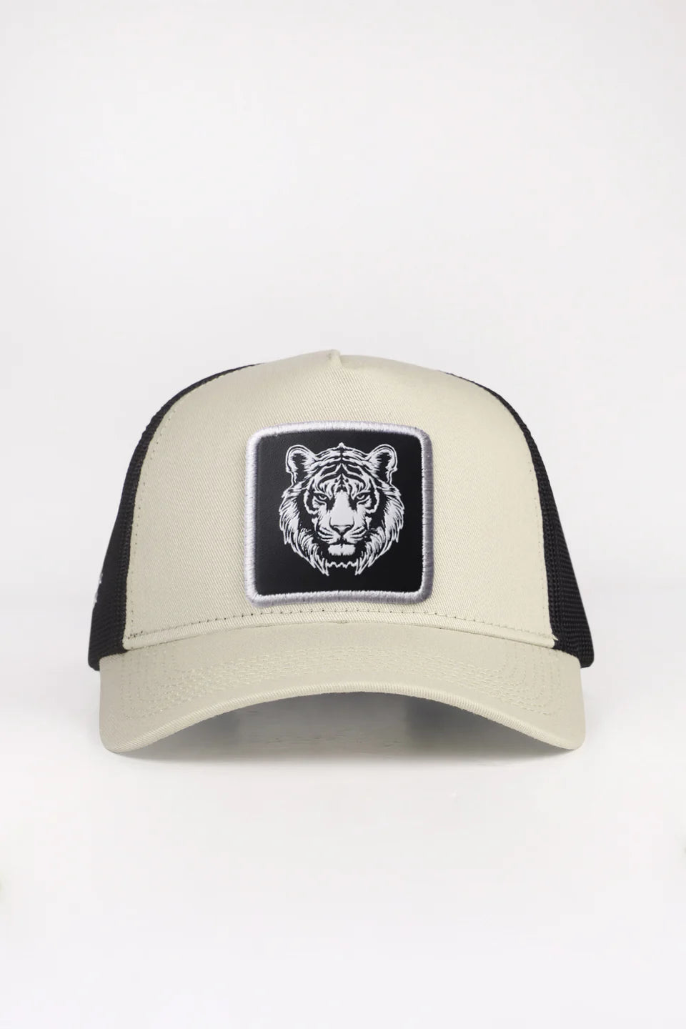 BlackBörk Kaplan Logolu Bej-Siyah Trucker Şapka