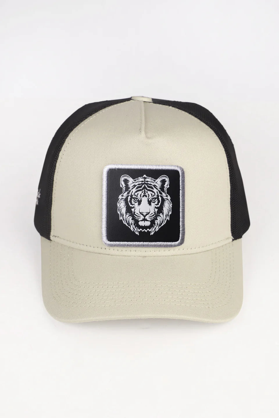 BlackBörk Kaplan Logolu Bej-Siyah Trucker Şapka