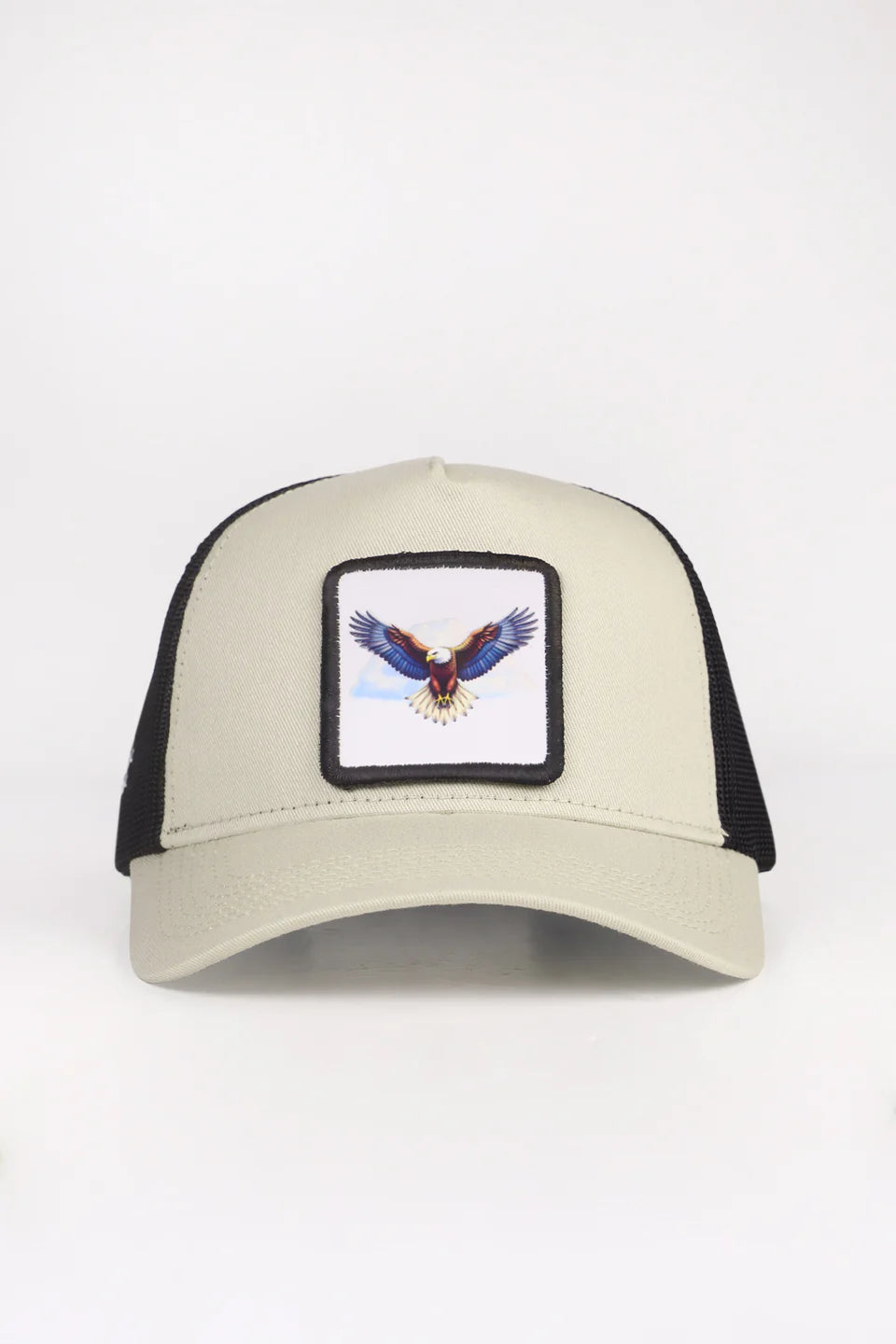 BlackBörk Kartal Logolu Bej-Siyah Trucker Şapka