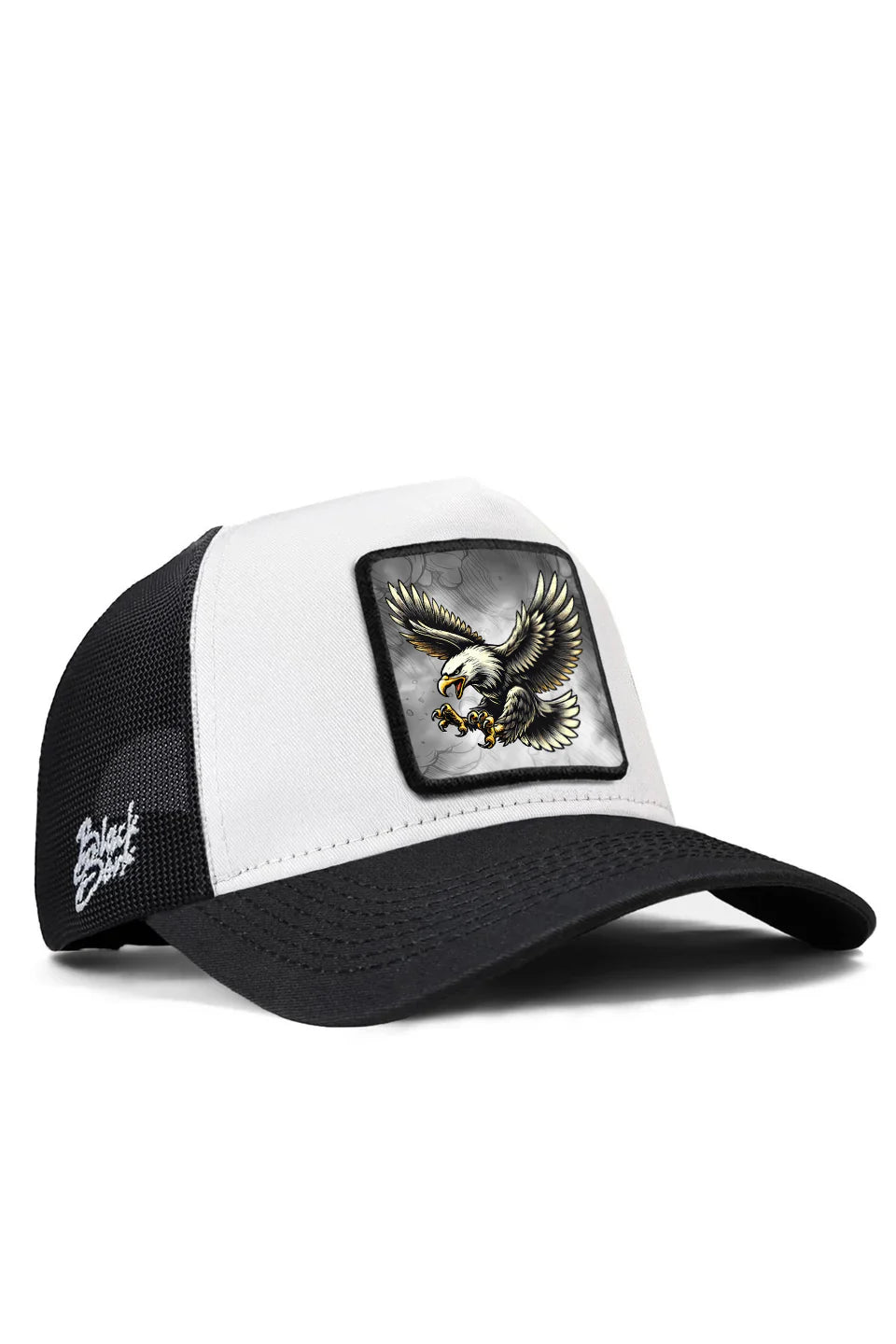 BlackBörk Kartal Logolu Siyah-Beyaz Trucker Şapka