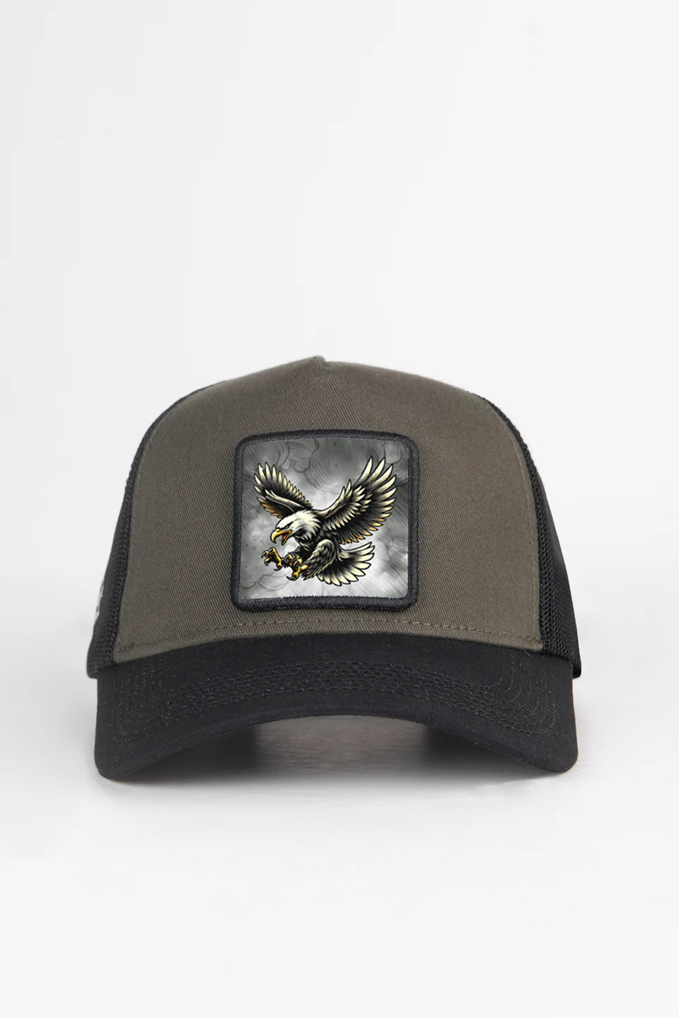 BlackBörk Kartal Logolu Siyah-Haki Trucker Şapka