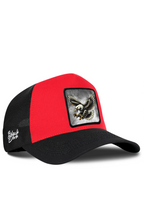 BlackBörk Kartal Logolu Siyah-Kırmızı Trucker Şapka