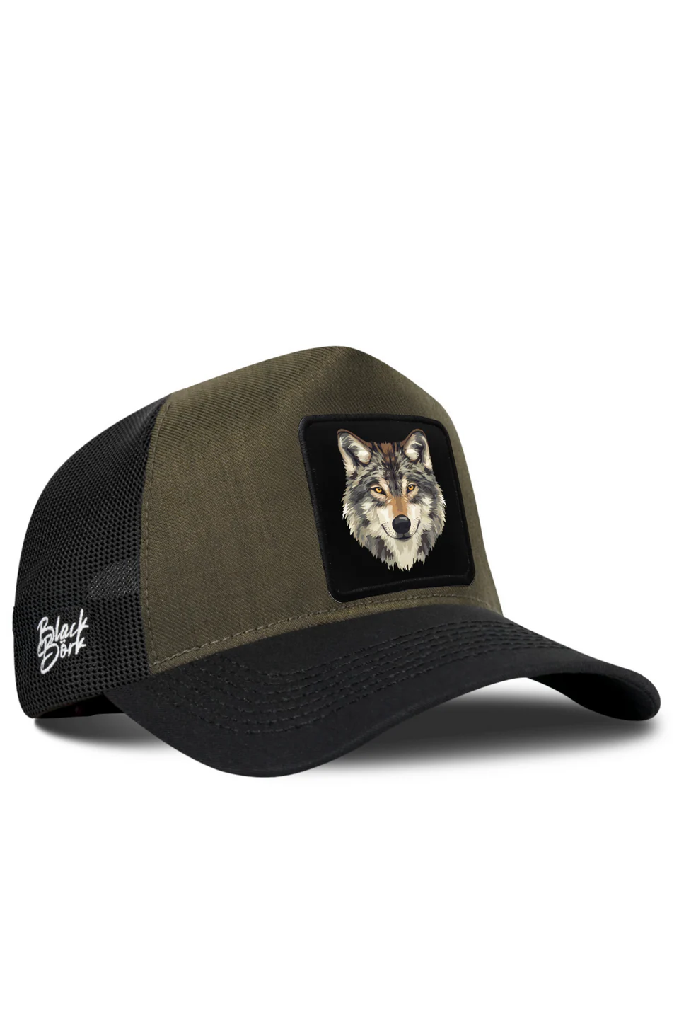BlackBörk Kurt Logolu Cordura Siyah-Haki Trucker Şapka