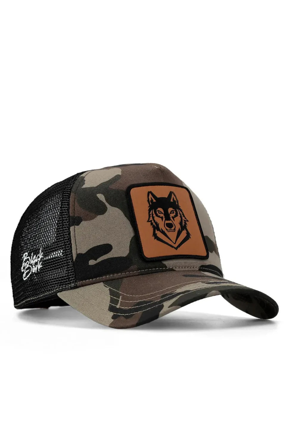 BlackBörk Kurt Logolu Kamuflaj-Siyah Trucker Şapka