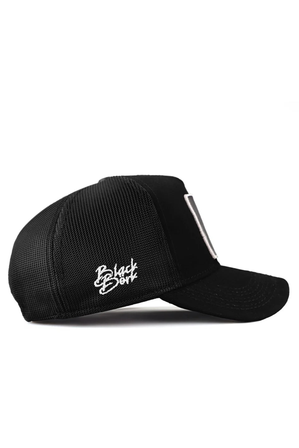 BlackBörk Kurt Logolu Siyah Trucker Şapka