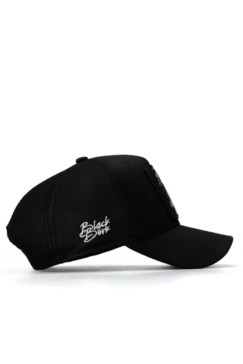 BlackBörk Kurt Logolu Siyah Trucker Şapka