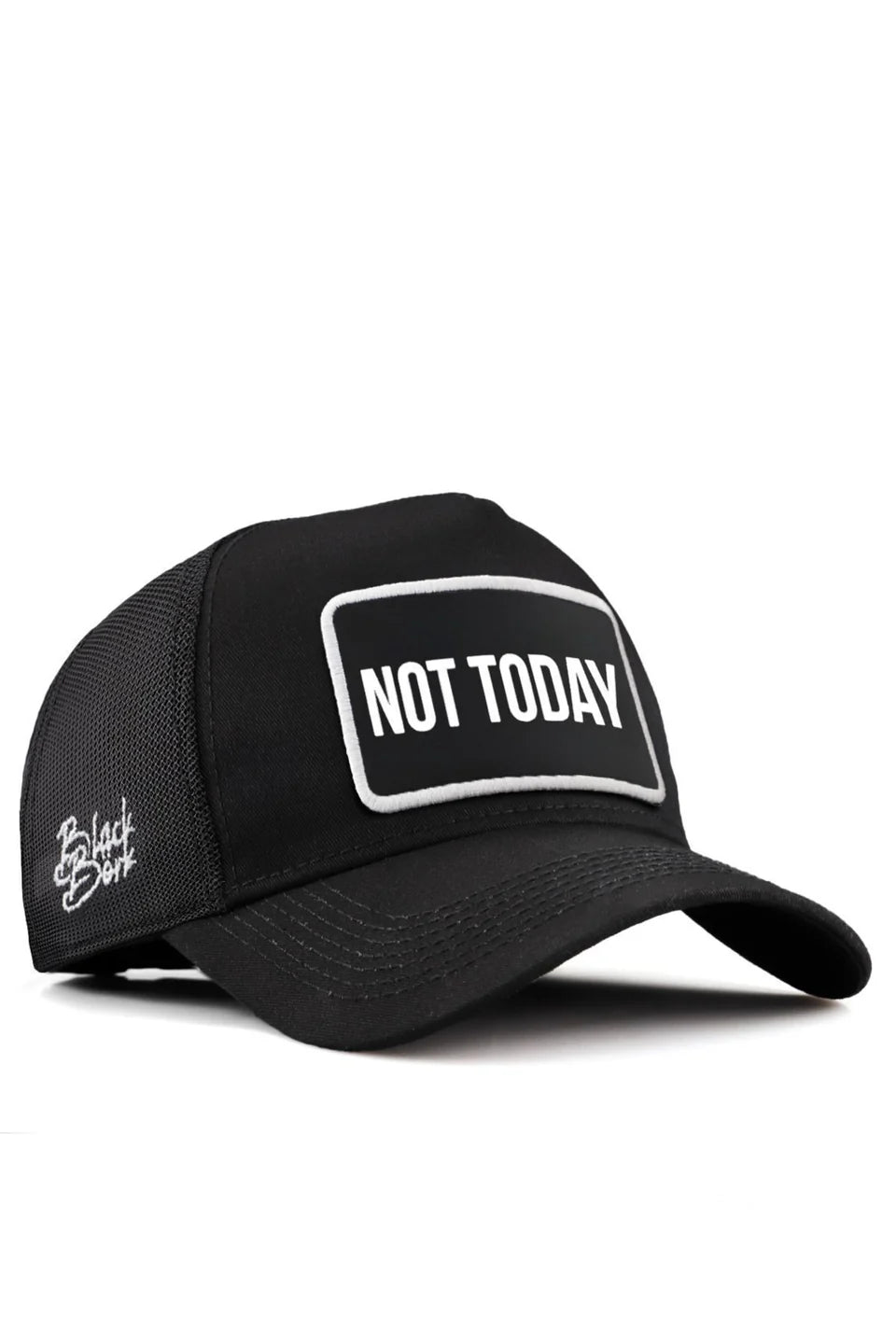 BlackBörk Not Today Logolu Siyah Trucker Şapka