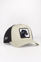 BlackBörk Panter Logolu Bej-Siyah Trucker Şapka