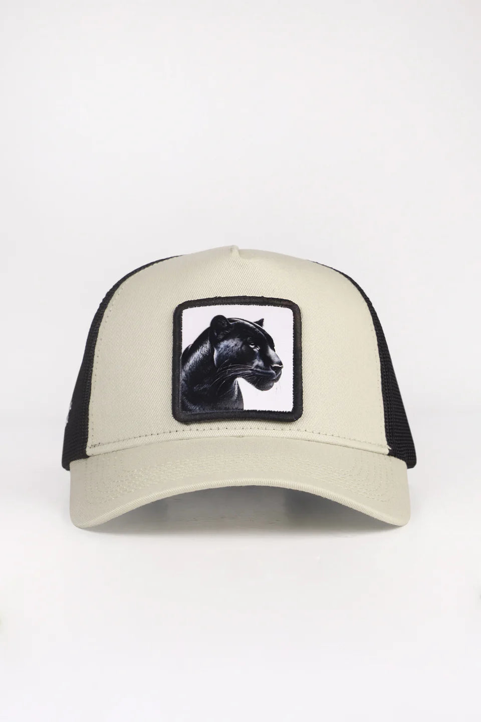 BlackBörk Panter Logolu Bej-Siyah Trucker Şapka