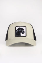 BlackBörk Panter Logolu Bej-Siyah Trucker Şapka