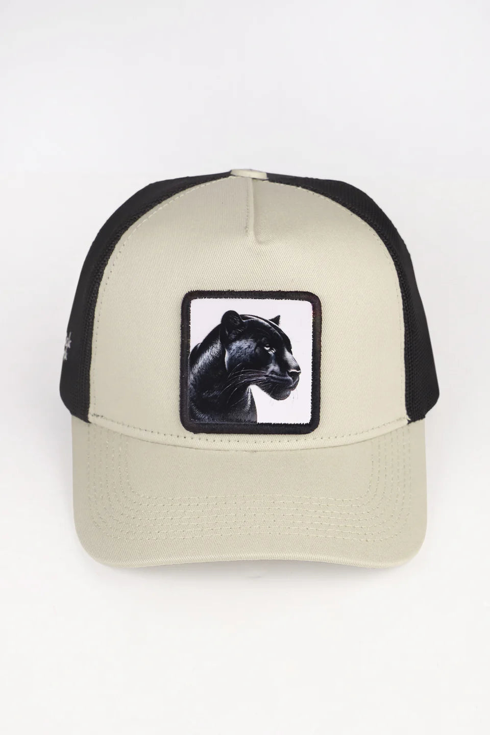 BlackBörk Panter Logolu Bej-Siyah Trucker Şapka