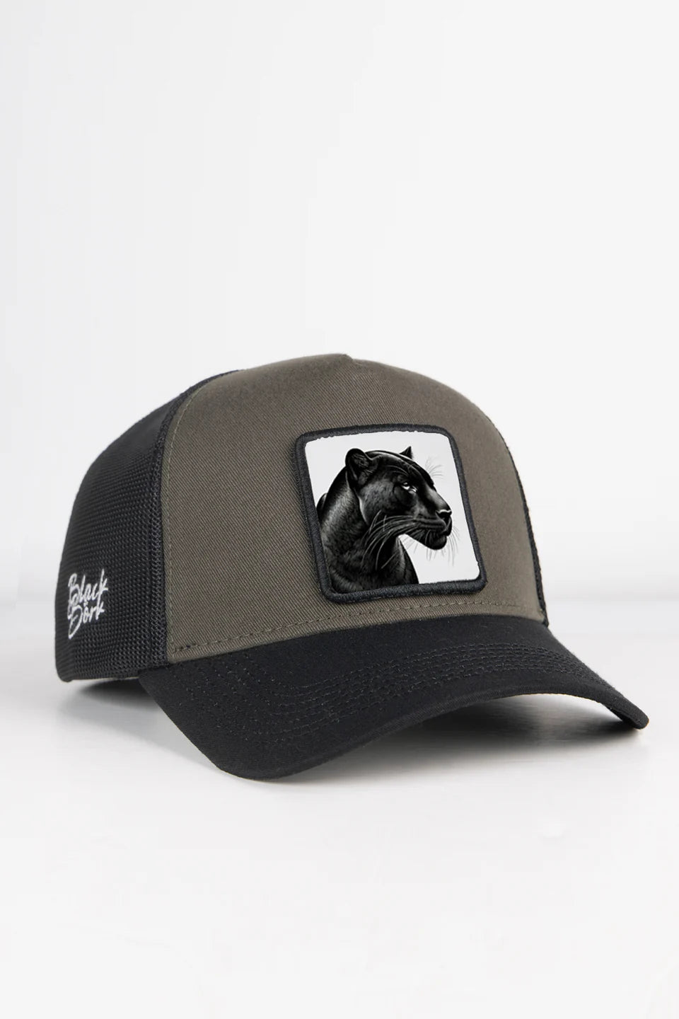 BlackBörk Panter Logolu Siyah-Haki Trucker Şapka