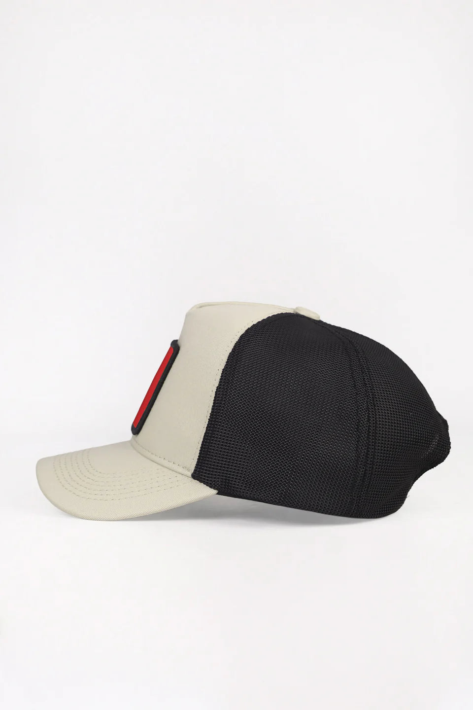 BlackBörk Parmak Logolu Bej Siyah Trucker Şapka