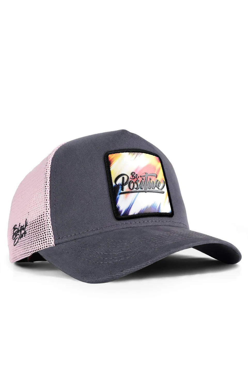 BlackBörk Positive Logolu Antrasit-Pembe Trucker Şapka