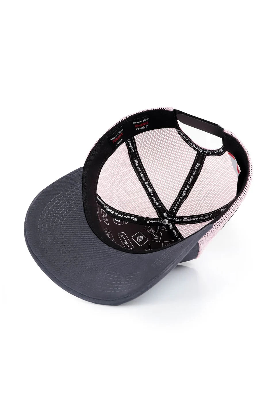BlackBörk Positive Logolu Antrasit-Pembe Trucker Şapka