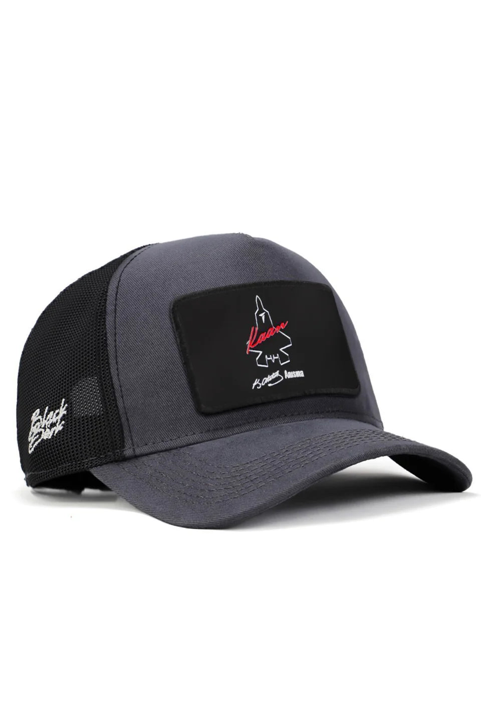 BlackBörk Saygı - 2 Kaan Lisanlı Antrasit-Siyah Trucker Şapka