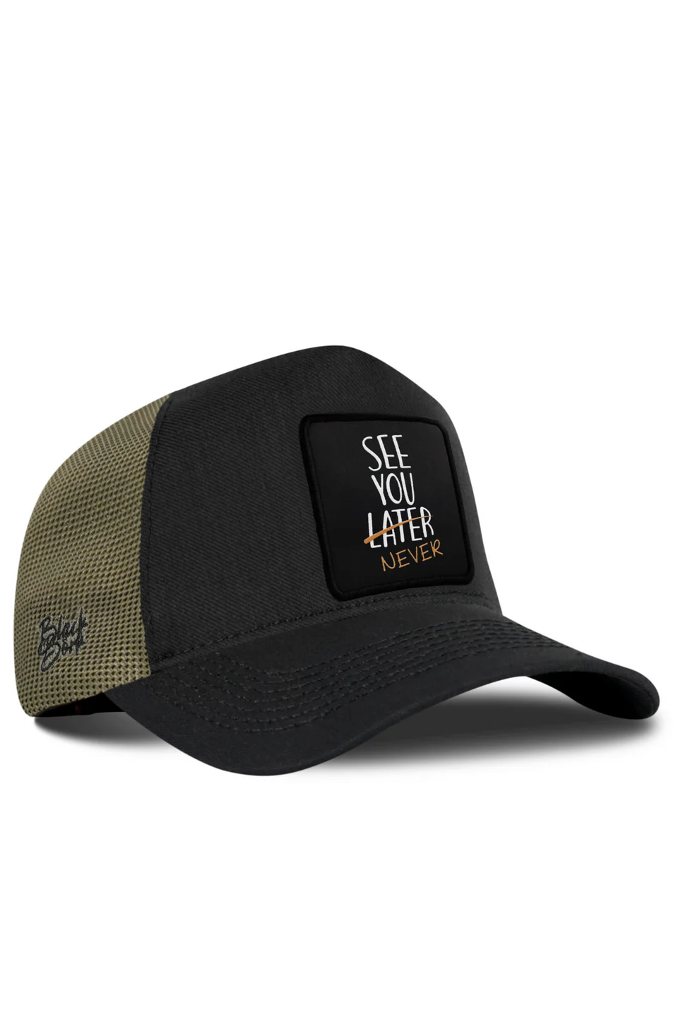 BlackBörk See You Later Never Logolu Cordura Siyah-Haki Trucker Şapka