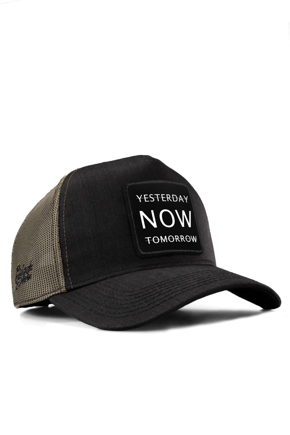BlackBörk Yesterday Now Tomorrow Logolu Cordura Siyah-Haki Trucker Şapka