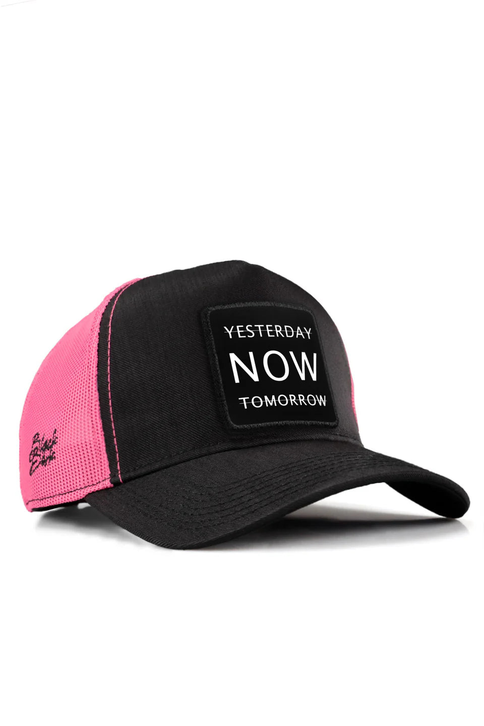 BlackBörk Yesterday Now Tomorrow Logolu Cordura Siyah-Pembe Trucker Şapka